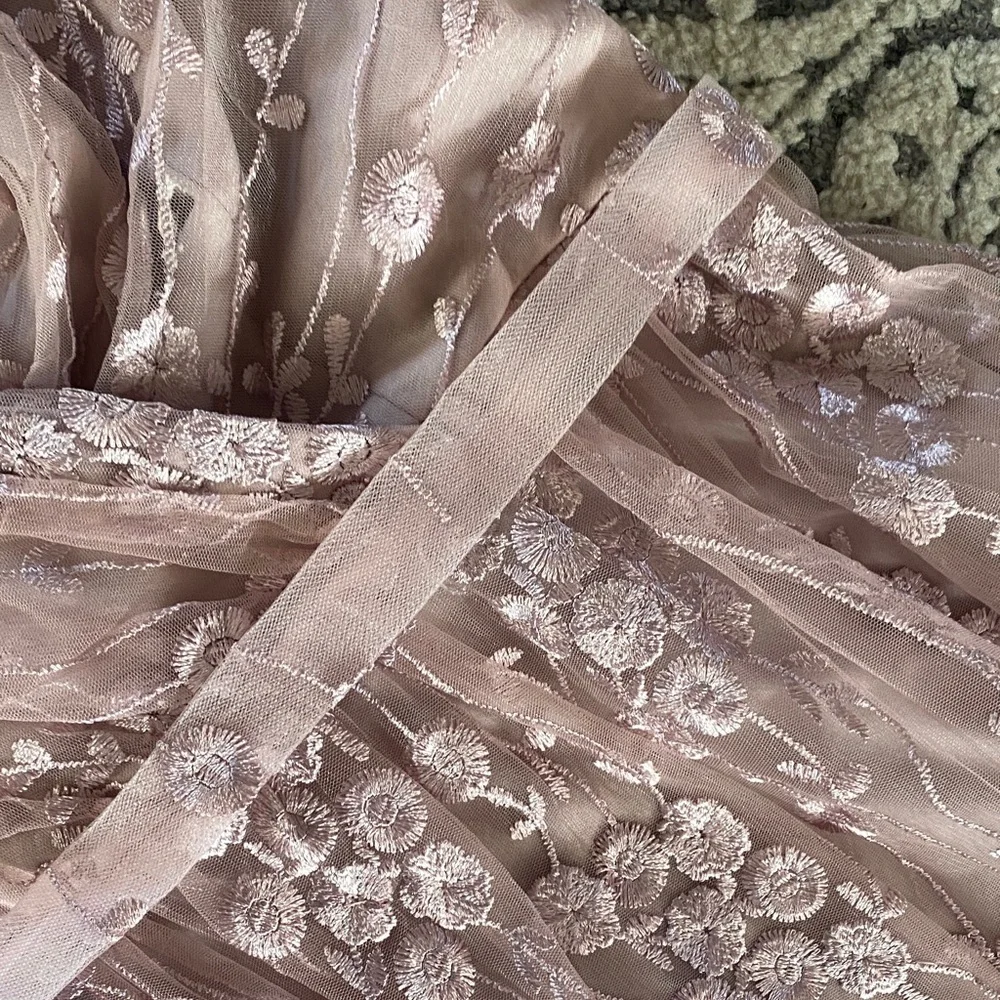 Charming Pink Floral Formal Dress - Picture 4 of 6